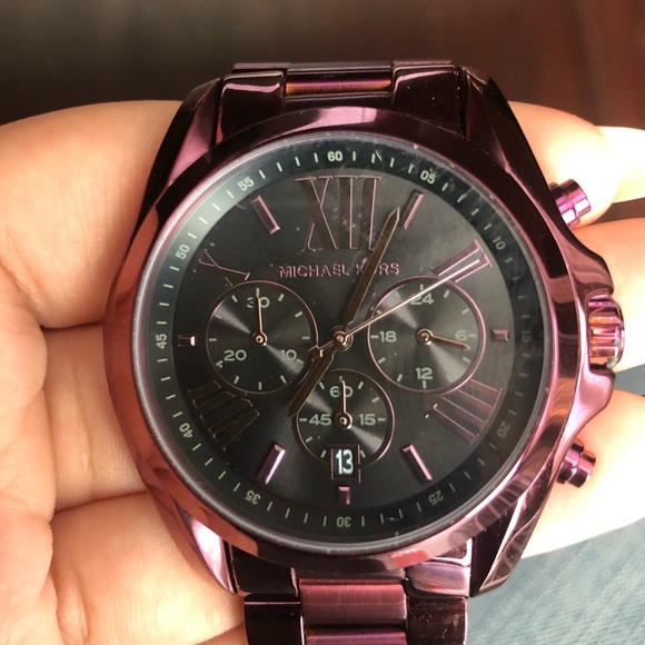 Michael Kore MK6398 Bradshaw Chronograph Plum Purple Watch